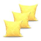 Capa De Almofada Amarela Grande Tecido Jacquard 60cm X 60cm 3
