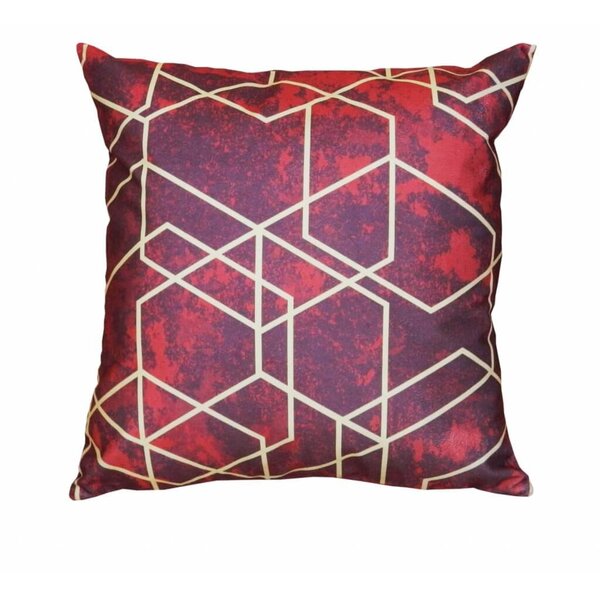 Capa De Almofada Art Deco Vermelho Marmorizado Ritz 44x44