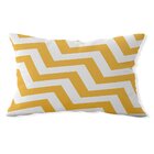 Capa De Almofada Baguete Own Chevron Amarela E Branca - 45x32