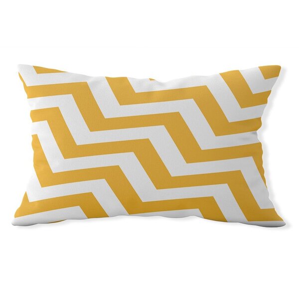 Capa De Almofada Baguete Own Chevron Amarela E Branca - 45x32