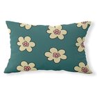 Capa De Almofada Baguete Own Fundo Verde Com Flores - 45x32 Cm
