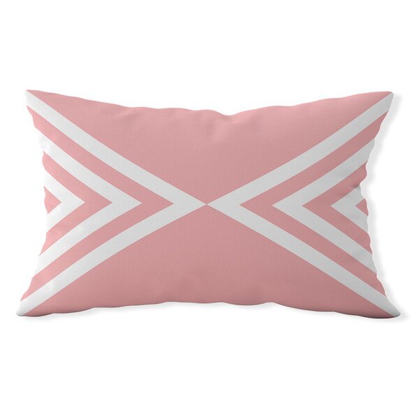 Capa De Almofada Baguete Own Geométrica Rosa E Branca - 45x32