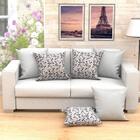 Capa De Almofada Branca E Preta Estampada Grande 60cm X 60cm