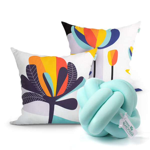 Capa De Almofada Colorida Estampada 2 Unidades 45cm + Almofad