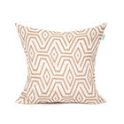 Capa De Almofada De Linho Cáqui Geométrica 45cm X 45cm Com Zí