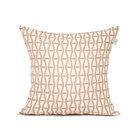 Capa De Almofada De Linho Cáqui Geométrica 45cm X 45cm Com Zí