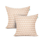 Capa De Almofada De Linho Cáqui Geométrica 45cm X 45cm Com Zí