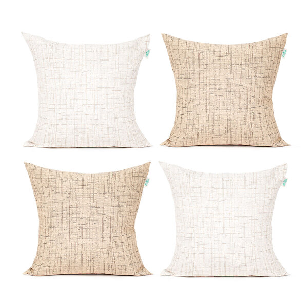 Capa De Almofada De Linho Palha Lisa 45cm X 45cm Com Zíper 4