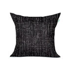 Capa De Almofada De Linho Preta Lisa 45cm X 45cm Com Zíper 4