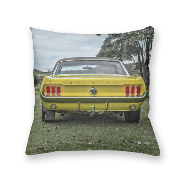 Capa De Almofada Decorativa Own Carro Antigo Mustang Amarelo