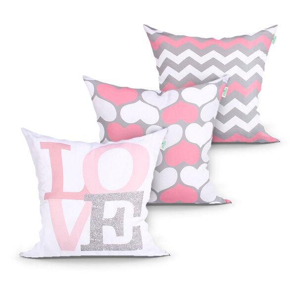 Capa De Almofada Decorativa Para Quarto Kit Com 3 Unidades 45