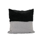 Capa De Almofada Decorativa Peluciada Preta E Cinza Pelo Curt