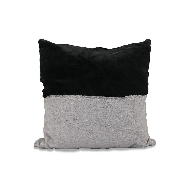 Capa De Almofada Decorativa Peluciada Preta E Cinza Pelo Curt