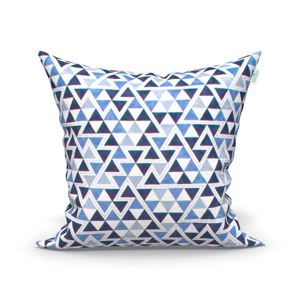 Capa De Almofada Decorativa Triângulo Azul 45cm X 45cm 1 Unid