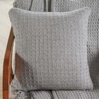 Capa De Almofada Decorativa Waffle 100% Algodão 45x45cm Plati