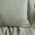 Capa De Almofada Decorativa Waffle 100% Algodão 45x45cm Verde