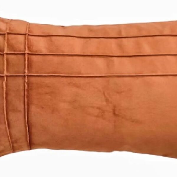 Capa De Almofada Drapeada Line 2 Veludo Terracota Retangular