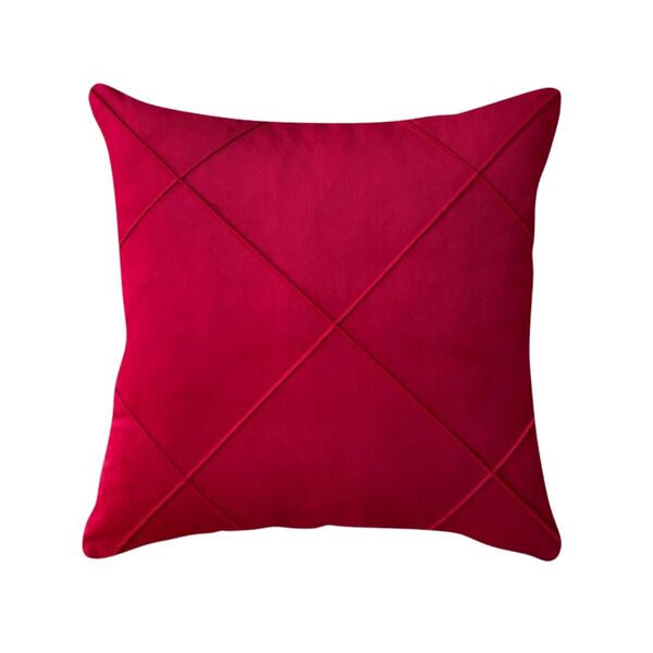 Capa De Almofada Drapeada Veludo Vermelho 43x43cm
