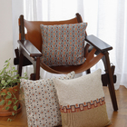 Capa de Almofada Quadrada Dupla Face Kilim Cruzes Pequenas Algodão Colorida 43x43cm Jacquard Tecidos