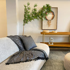 Capa de Almofada Quadrada Eco Suave Jacquard Preta 45x45cm Sf