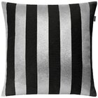 Capa De Almofada Em Jacquard Luxo Preto E Prata Listrado 45x4