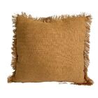 Capa De Almofada Em Linho Terracota Com Franjas