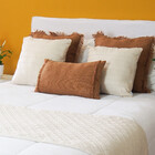 Capa De Almofada Em Linho Terracota Com Franjas