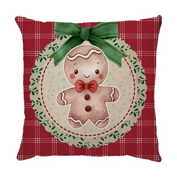 Capa De Almofada Em Sarja Biscoito De Natal