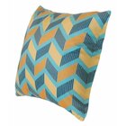 Capa De Almofada Estampa Zigzag Azul Amarelo 44x44