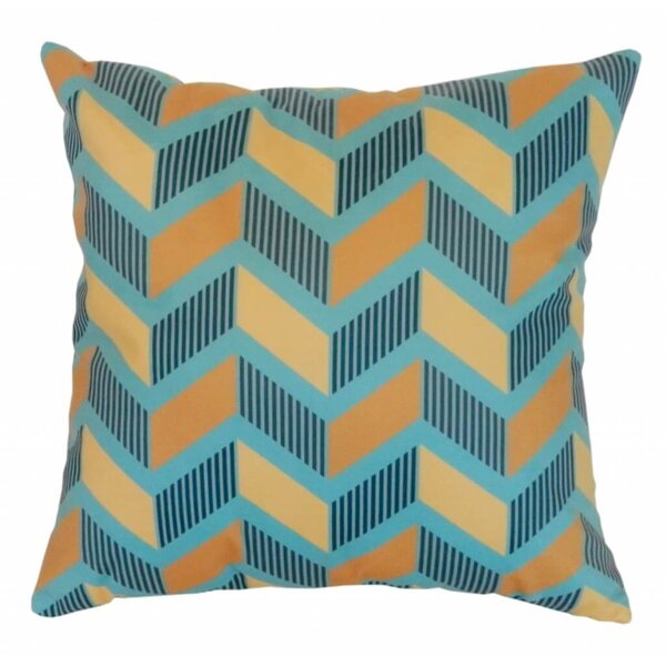 Capa De Almofada Estampa Zigzag Azul Amarelo 44x44