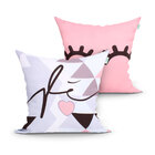 Capa De Almofada Estampada Fé Rosê E Carinha Kit Com 2 Unidad