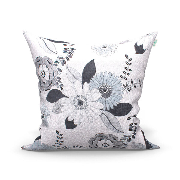 Capa De Almofada Estampada Novara Cinza Grande Tecido Jacquar