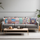 Capa De Almofada Etnica Palha 45x45  Tribal Azul