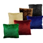 Capa De Almofada Felpuda Pelo Curto Decoração Luxo Preta