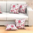 Capa De Almofada Floral Vermelha Elisa Kit Com 6 Unidades Com