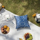 Capa de Almofada Quadrada Folhagem Azul 2x43x43cm