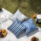 Capa de Almofada Quadrada Folhagem Azul 2x43x43cm