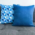Capa De Almofada Geométrica Azul - Quadrada