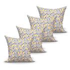 Capa De Almofada Grande Amarela Geométrica 4 Unidades 60cm X