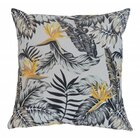 Capa De Almofada Impermeável Folhas Preta 45x45cm