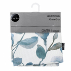 Capa de Almofada Jacquard Acquarela Folhas Azul 43x43cm