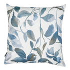 Capa de Almofada Jacquard Acquarela Folhas Azul 43x43cm