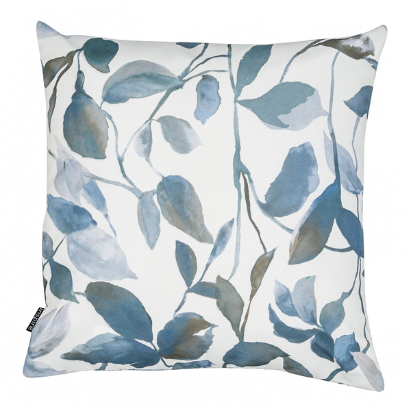 Capa de Almofada Jacquard Acquarela Folhas Azul 43x43cm