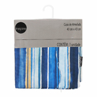 Capa de Almofada Jacquard Acquarela Listras Azul 43x43cm