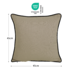 Capa de Almofada Quadrada Kalpe Algodão Bege 45x45x0,8cm Inspire