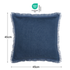 Capa de Almofada Quadrada Lenaya Linho Jeans 45x45x0,8cm Inspire