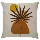 Capa De Almofada Linho Boho Palma Terracota