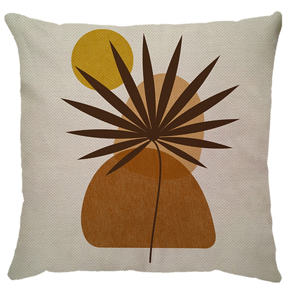 Capa De Almofada Linho Boho Palma Terracota