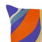 Capa De Almofada Linho Contornos Azul E Laranja 44x44cm