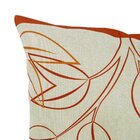 Capa De Almofada Linho Folhas Amarelo E Vermelho 44x44cm